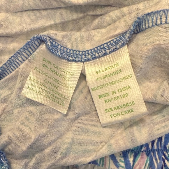 Lilly Pulitzer Paulina Elegant Blue Leaf Pattern Let’s Mango Jumpsuit Size M - Picture 11 of 13